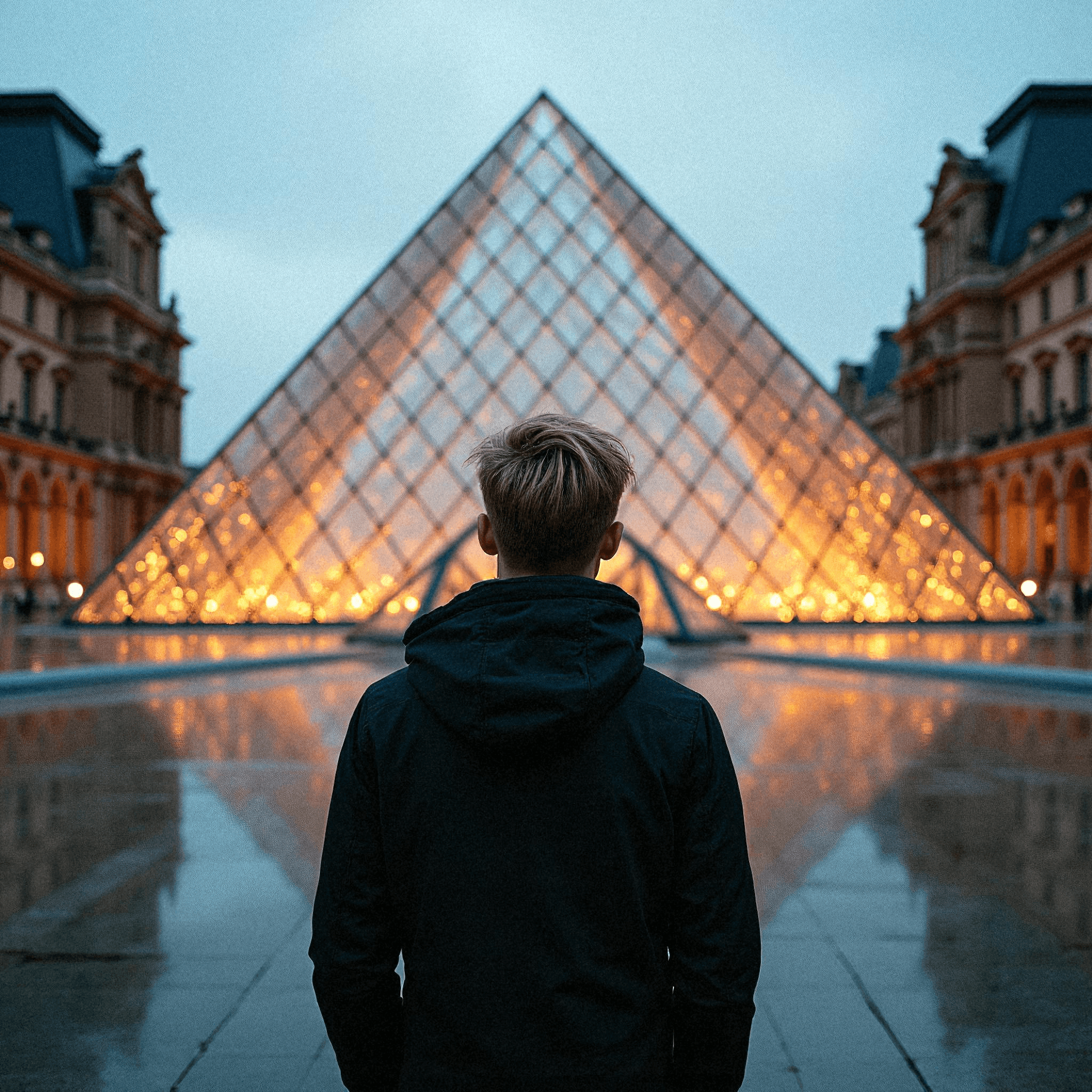 Louvre Courtyard After Dark