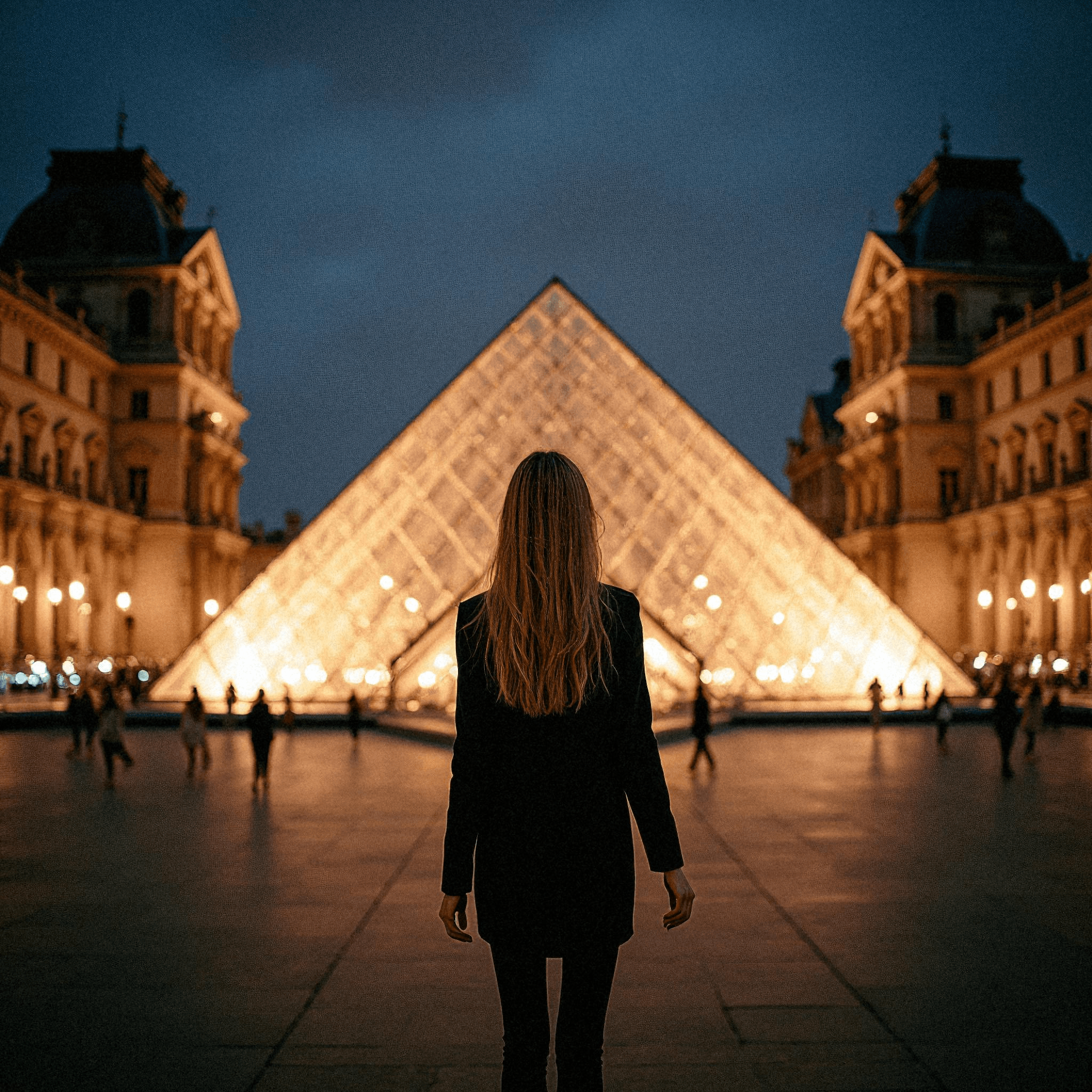 Louvre Courtyard After Dark
