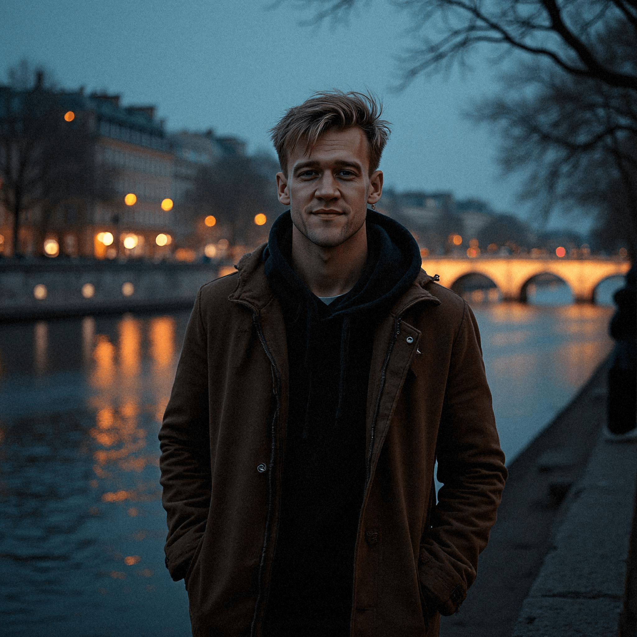 Midnight Walk by the Seine