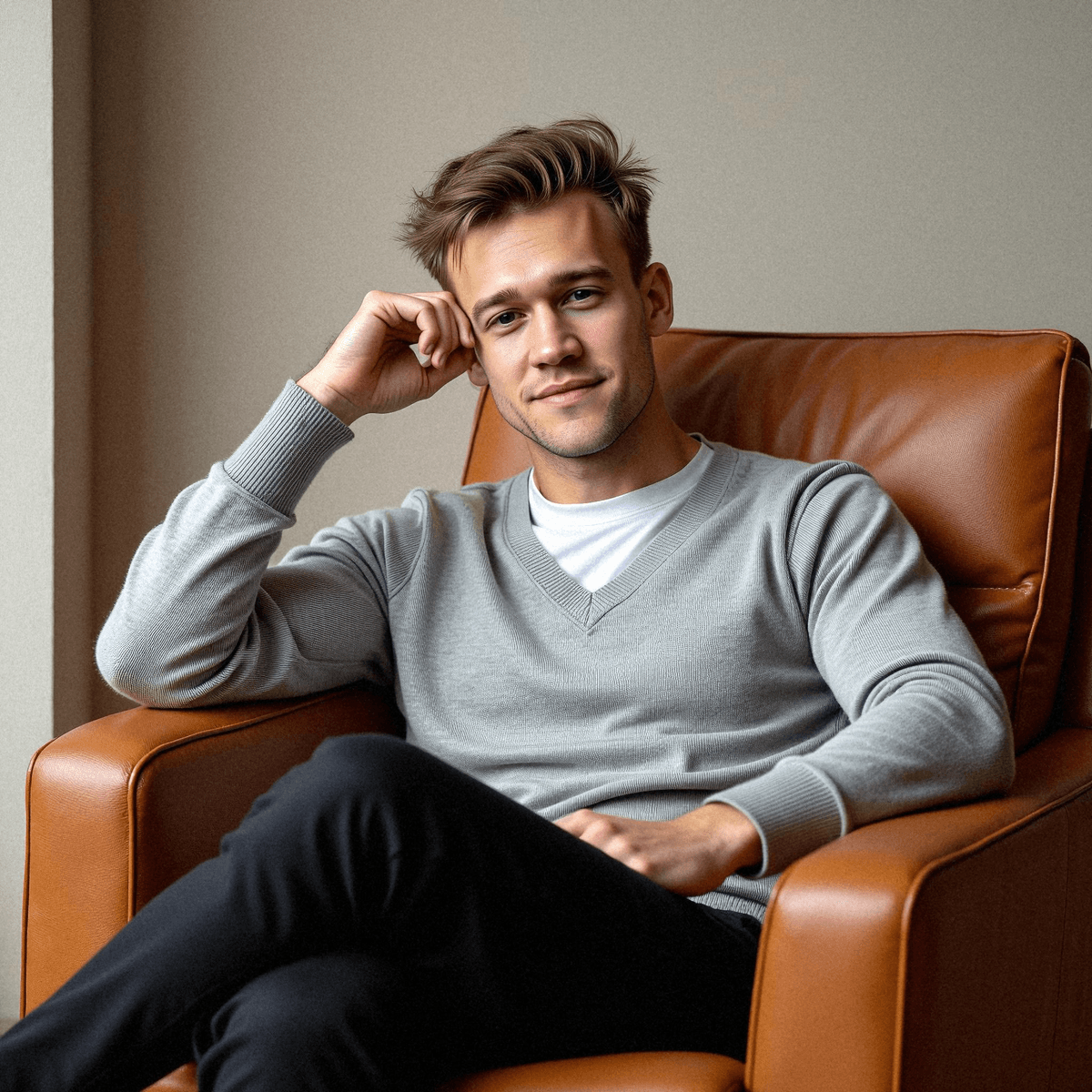 Relaxed Studio Armchair Portrait