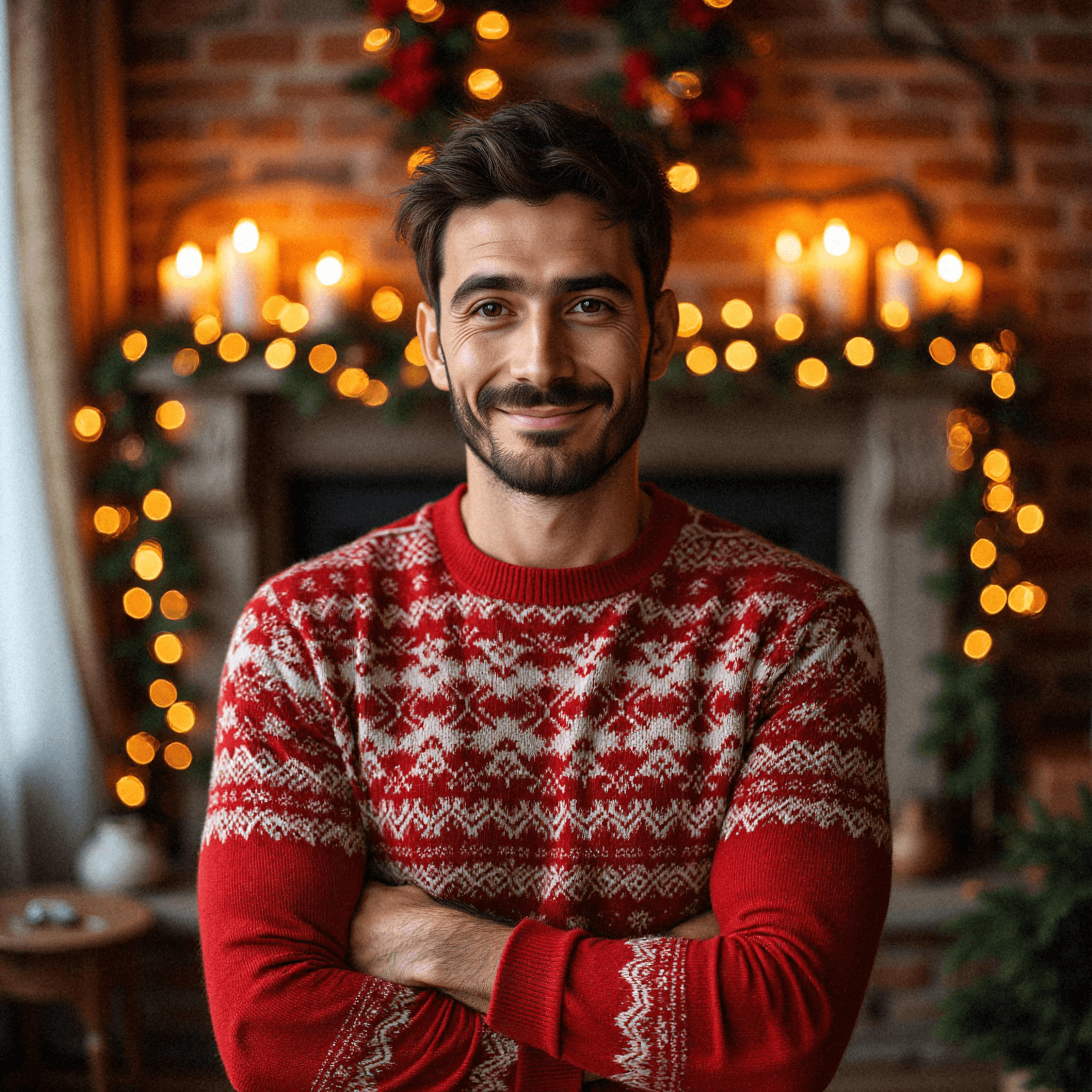 Holiday Spirit by the Fireplace