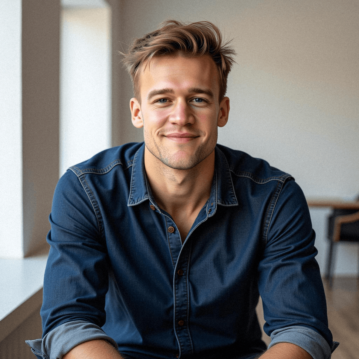 Natural Light Portrait in Denim