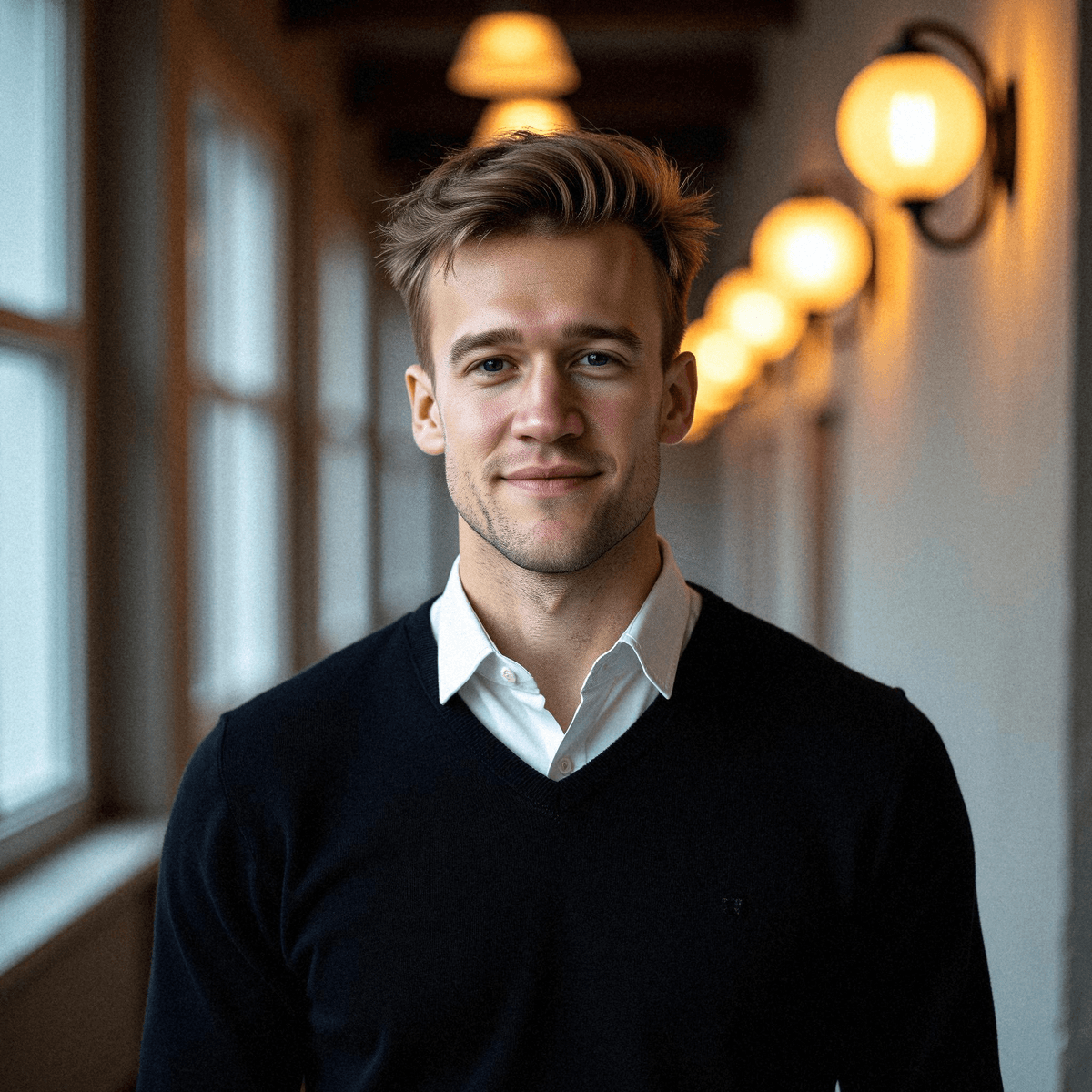Confident Startup Corridor Headshot