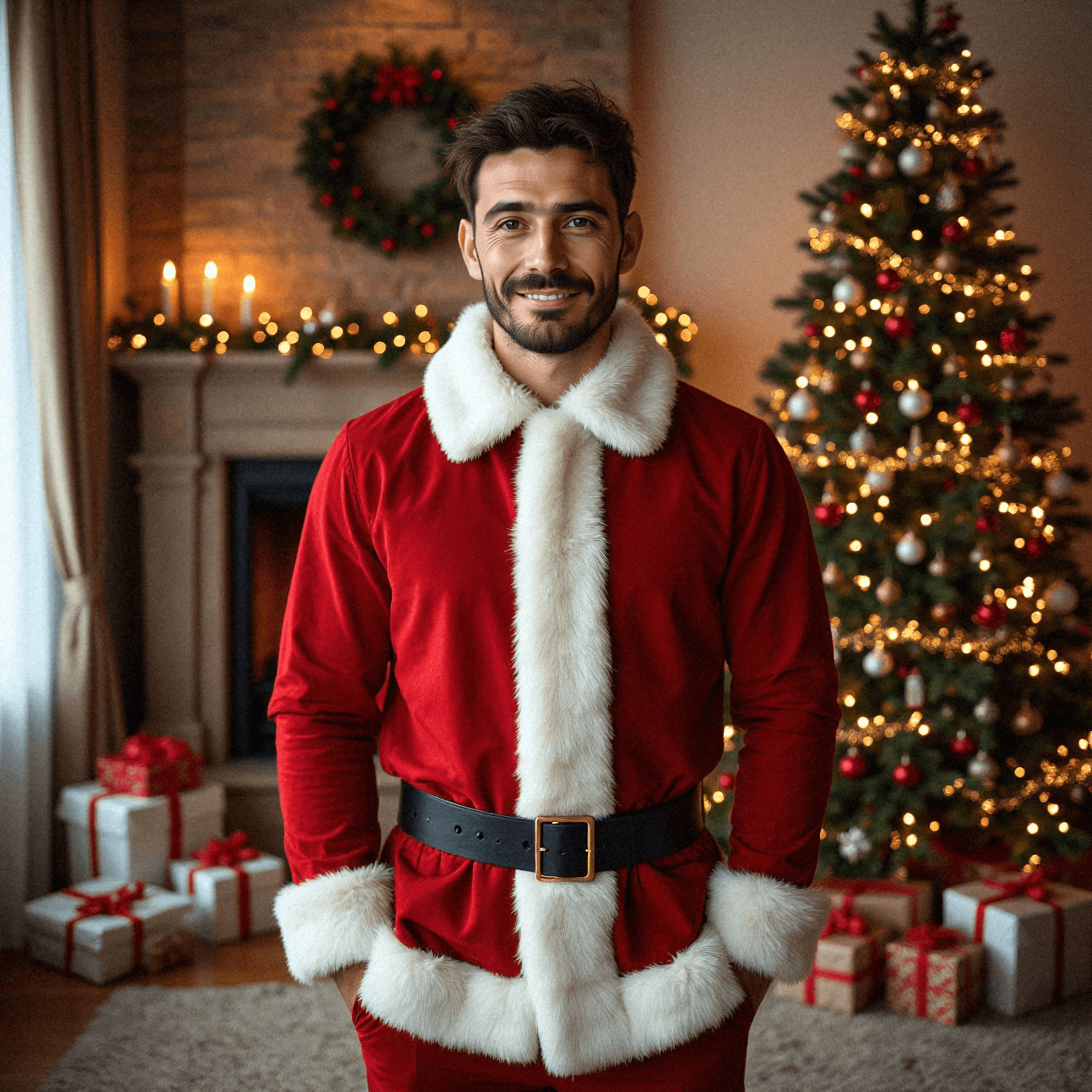 Santa by the Fireplace